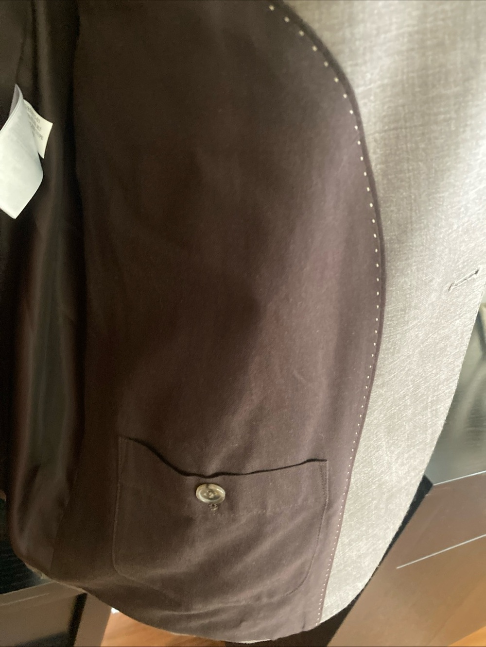 Banana Republic Vitale Barberis Canónico wool Men's- Tailored Sport Coat Taupe - Picture 4 of 16